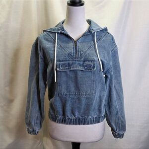 Working Title Denim Hooded Pullover Jacket Size Small